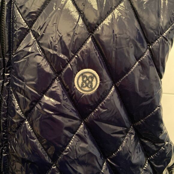 G/FORE Golf Quilted Polished Nylon Wool Lined Puffer Vest Navy Mens Retail $475 - Picture 5 of 12